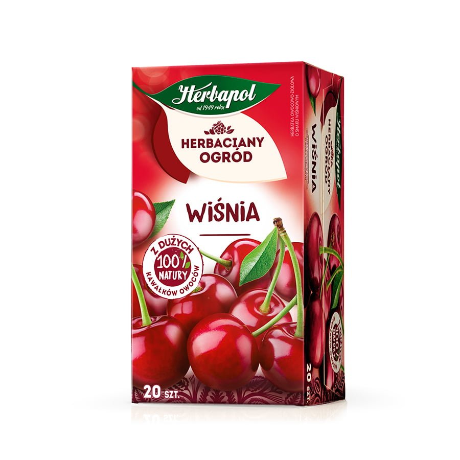 Herbapol Tea Garden – Cherry Flavored Fruit-Herbal Infusion 20 tea bags – Net weight: 1.90 oz (54 g)