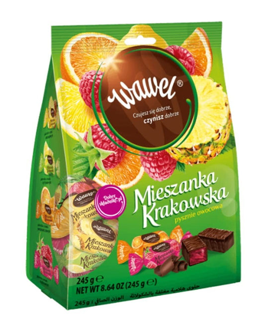 Wawel - fruit jellies in chocolate, net weight: 8.64 oz