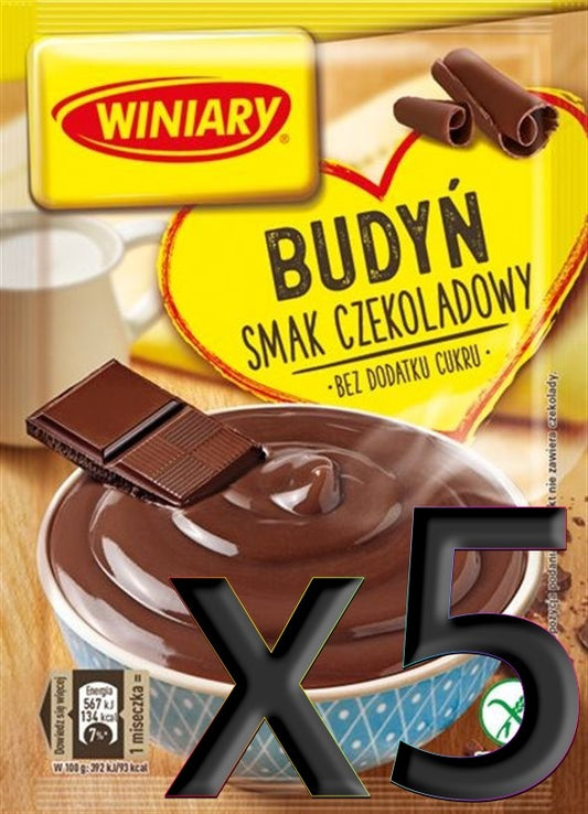 Winiary - sugar-free chocolate pudding, pack of 5, net weight: 6.7 oz