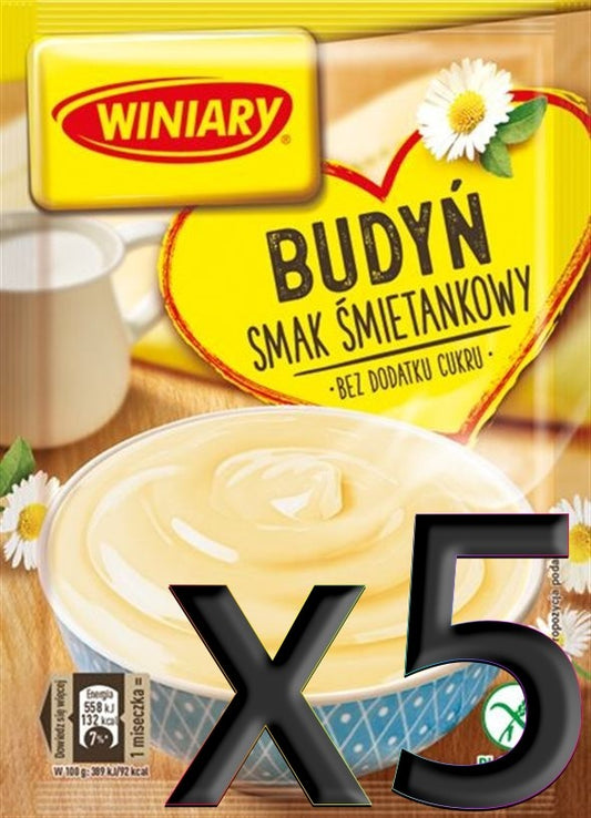 Winiary - sugar-free cream pudding, pack of 5, net weight: 6,17 oz