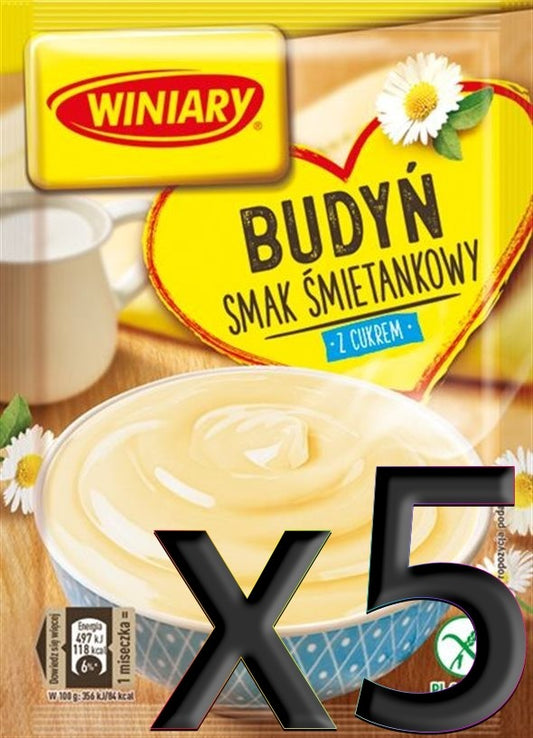 Winiary - cream pudding with sugar, pack of 5, net weight: 6.35 oz