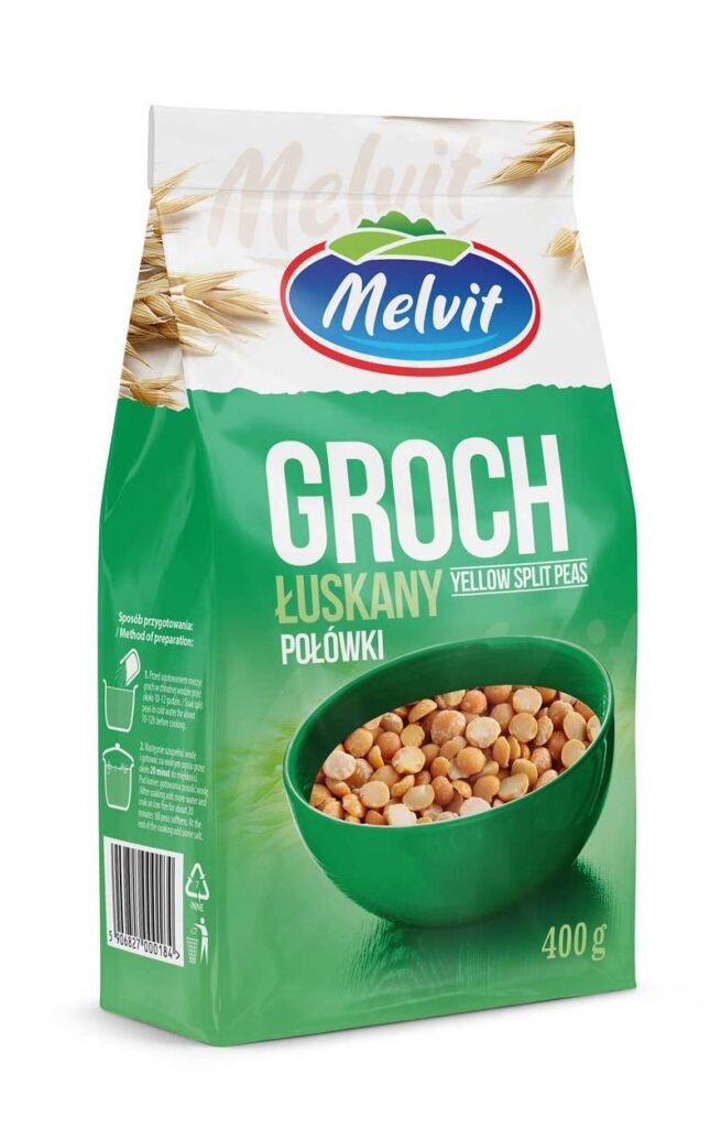 Melvit - yellow split peas, net weight: 14,11 oz