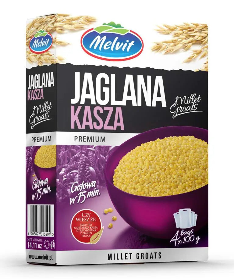 Melvit - millet groats premium, 4 bags x 3.53 oz, total net weight: 14.11 oz
