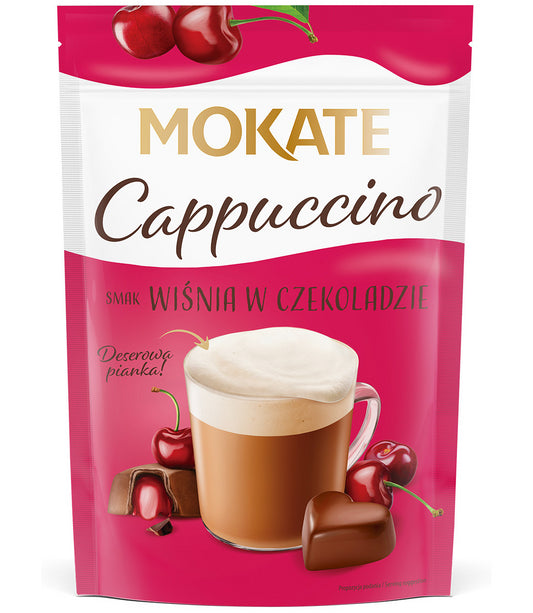 Mokate - Cappuccino, instant coffee, CHERRY IN CHOCOLATE flavor, net weight: 3.9 oz