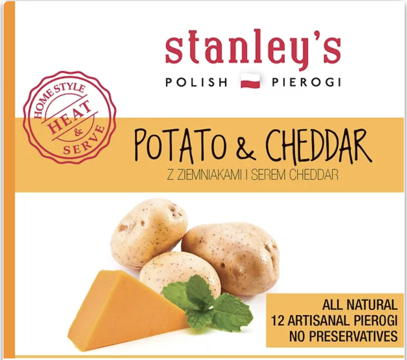 Stanley's Pierogi - potato & cheddar, net weight: 32.0 oz (2 pcs)