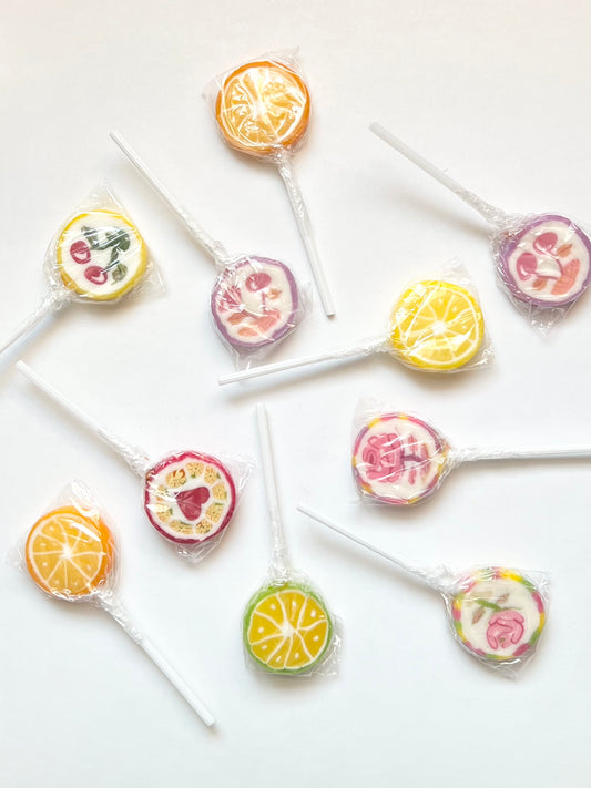 Liwocz Colorful Fruit Lollipops, set o 10 pieces (net weight: 2.82 oz)