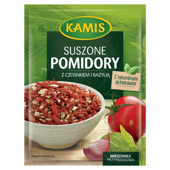 Kamis - dried tomatoes with garlic and basil, seasoning mix, net weight: 0.42 oz (12 g)