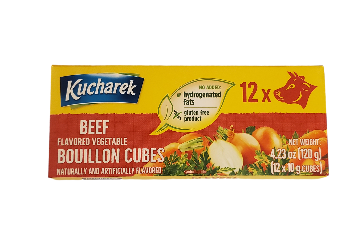 Kucharek - Beef Flavored Vegetable Bouillon Cubes, 12 x 0.35 oz, net wt. 4.23 oz (120 g)