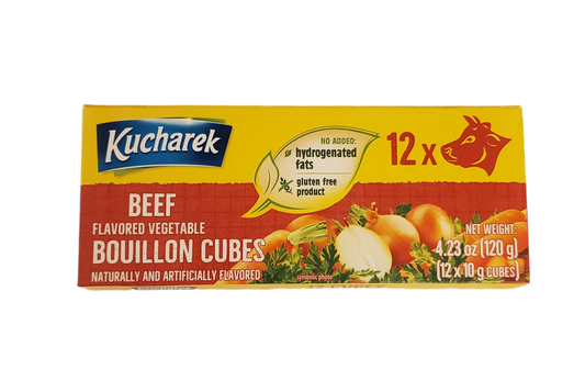 Kucharek - Beef Flavored Vegetable Bouillon Cubes, 12 x 0.35 oz, net wt. 4.23 oz (120 g)