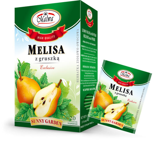 Malwa - Lemon Balm with Pear, net weight: 1.41 oz (20 bags x 0.07 oz)
