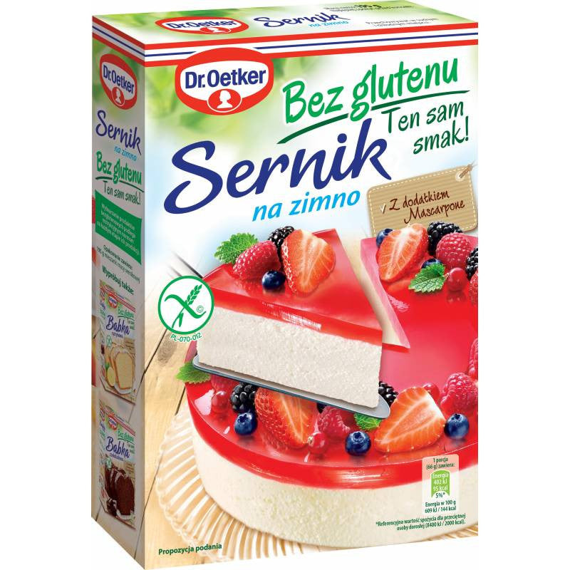 Dr. Oetker - gluten free jello cheesecake, net weight: 6.88 oz