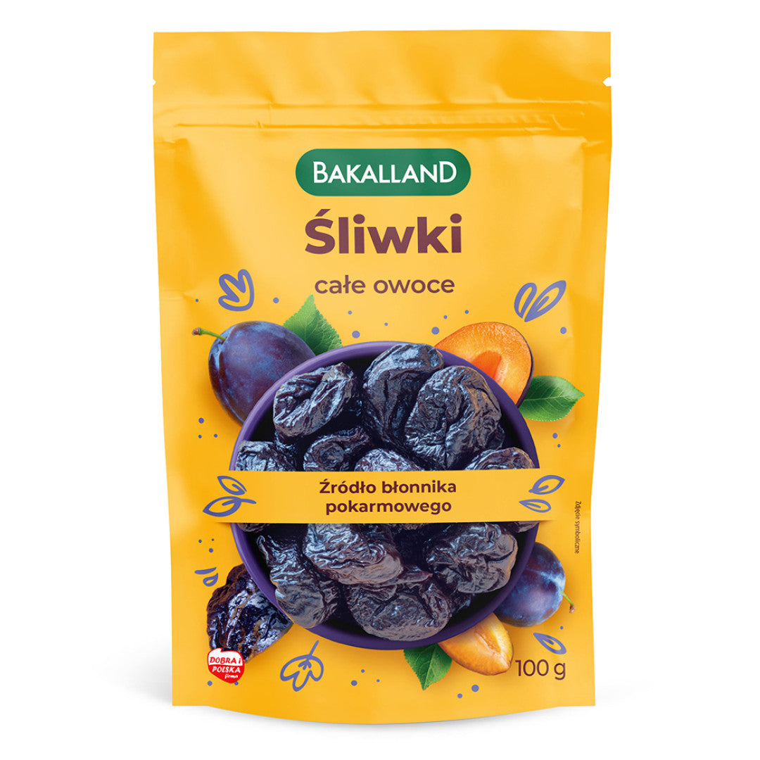 Bakalland – Dried Pitted Prunes, Whole Fruit, Net Wt: 3.53 oz (100 g)