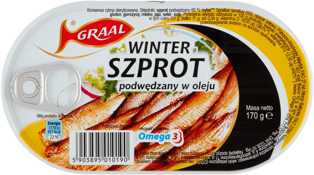 Graal - Winter Smoked Sprats in Oil, Net Wt.: 5.9 oz (170 g)