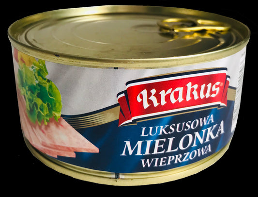 Krakus - Luksusowa Mielonka Wieprzowa, luncheon meat, net weight: 10.5 oz.