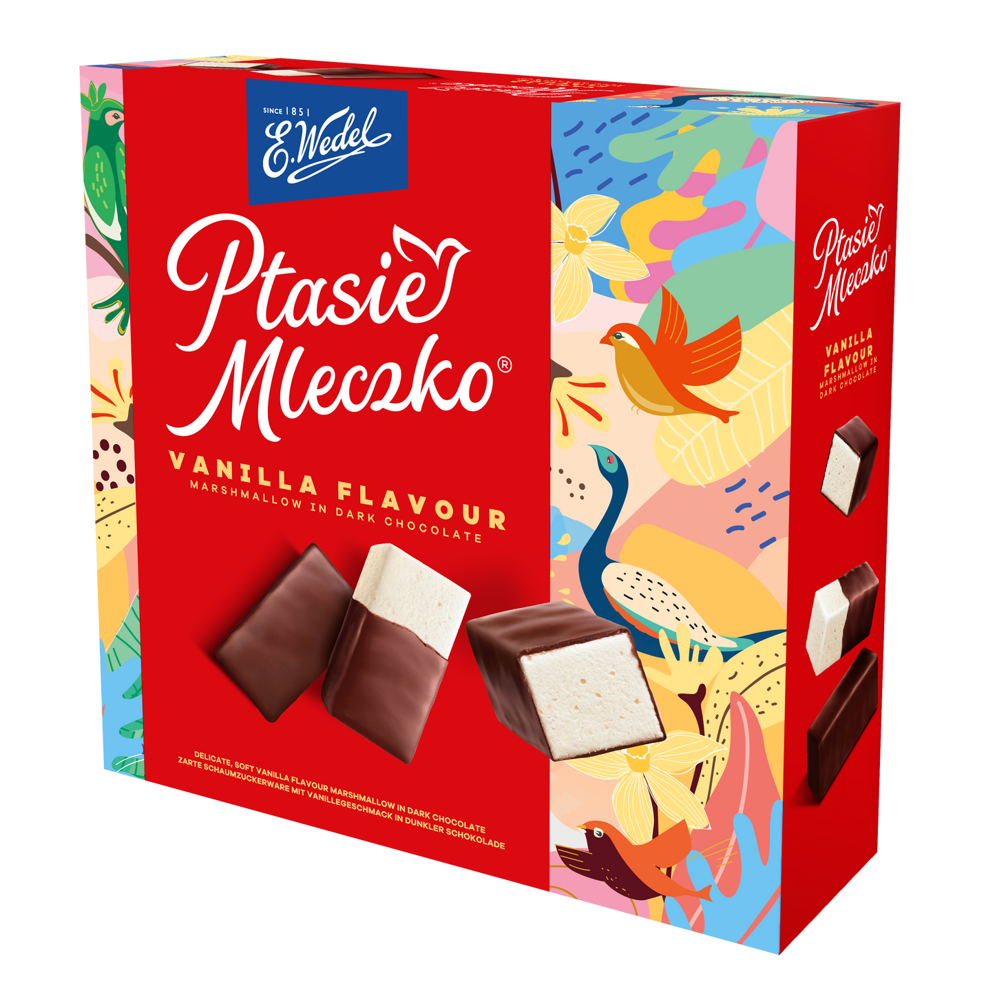 E.Wedel Ptasie Mleczko® - Vanilla Flavor Marshmallow in Dark Chocolate, Net Wt. 12 oz (340 g)