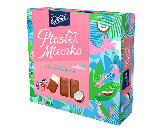 E. Wedel Ptasie Mleczko - coconut flavor marshmallow in milk chocolate, net weight: 12.7 oz