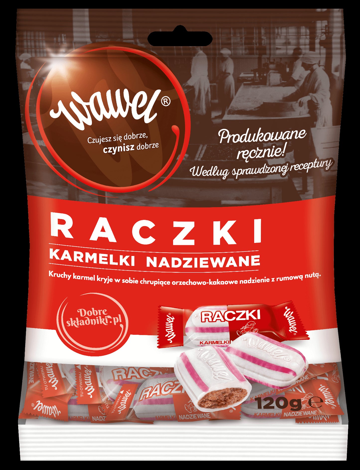 Wawel - caramels with peanut and rum aroma filling, net weight: 4.23 oz