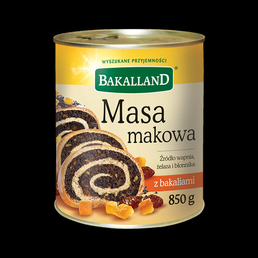 Bakalland - poppy seeds filling with dried fruits, net weight: 1lb 13.98 oz
