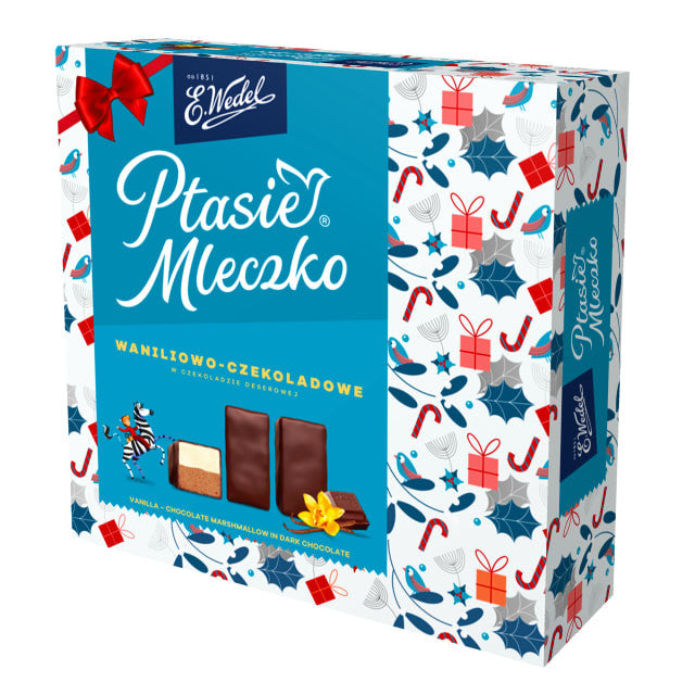 E.Wedel Ptasie Mleczko® – Vanilla & Chocolate Flavor Marshmallow in Dark Chocolate, Net Wt. 12 oz (340 g)
