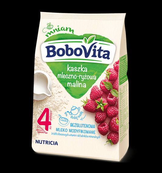 BoboVita - milky rice porridge with raspberry, after 4th month, net weight: 8.11 oz