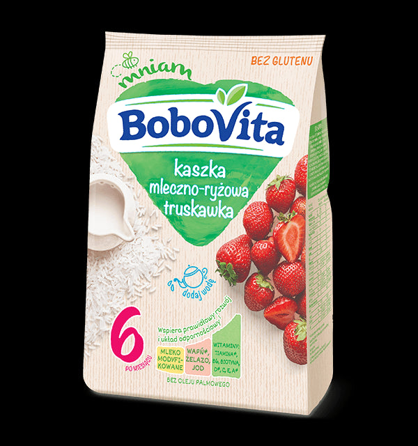 BoboVita - milky rice porridge with strawberry, after 6th month, net weight: 8.11 oz