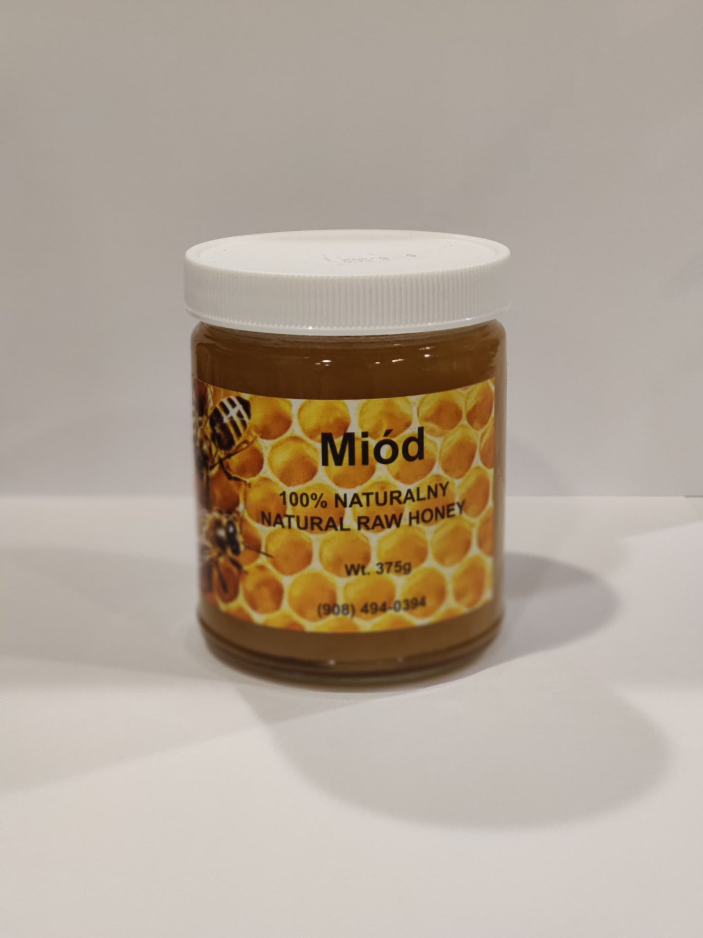Natural raw honey, net weight: 13.23 oz