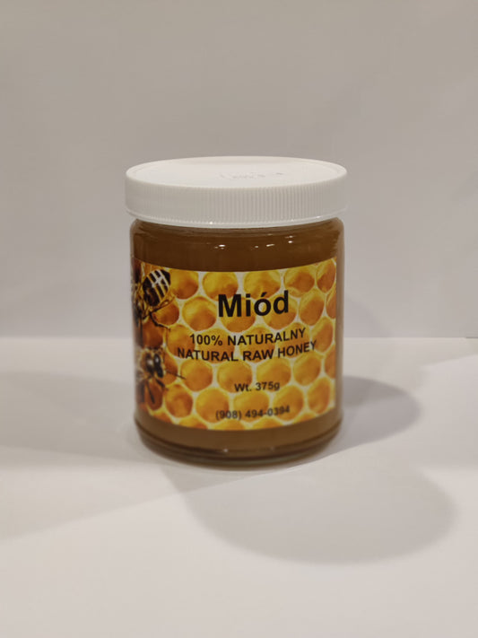 Natural raw honey, net weight: 13.23 oz