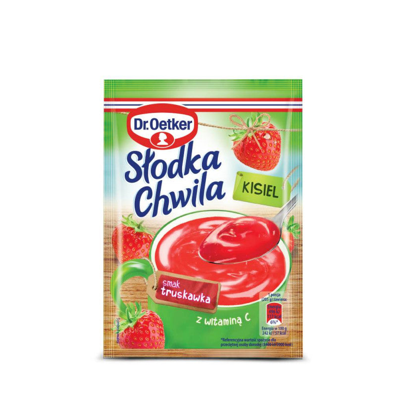Dr. Oetker - Słodka Chwila, strawberry flavor and vitamin C soft jelly powder, net weight: 1.06 oz