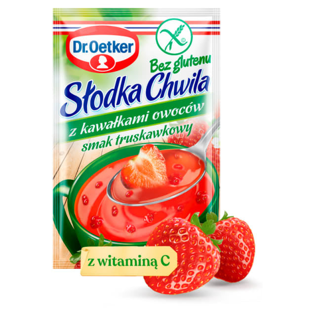 Dr. Oetker - Słodka Chwila, strawberry flavor and vitamin C soft jelly powder, gluten free, net weight: 1.11 oz