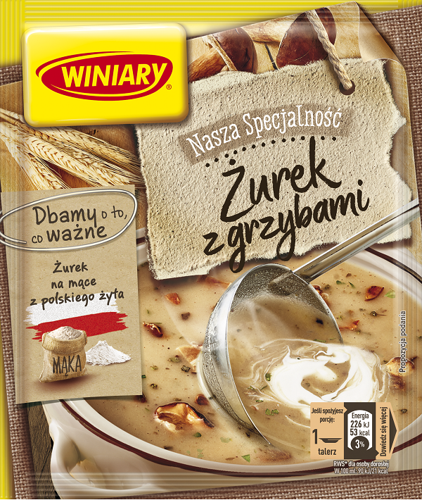 Winiary - Żurek with Mushrooms sour rye soup, net weight: 1.73 oz