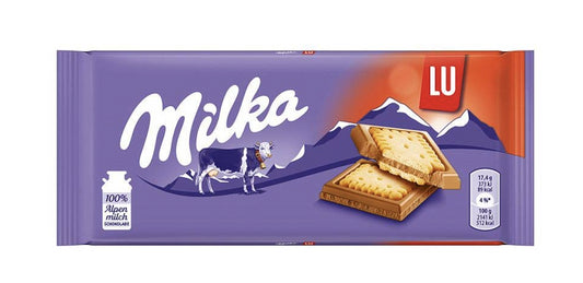 Milka Lu - milk chocolate with biscuits, net weight: 3.53 oz