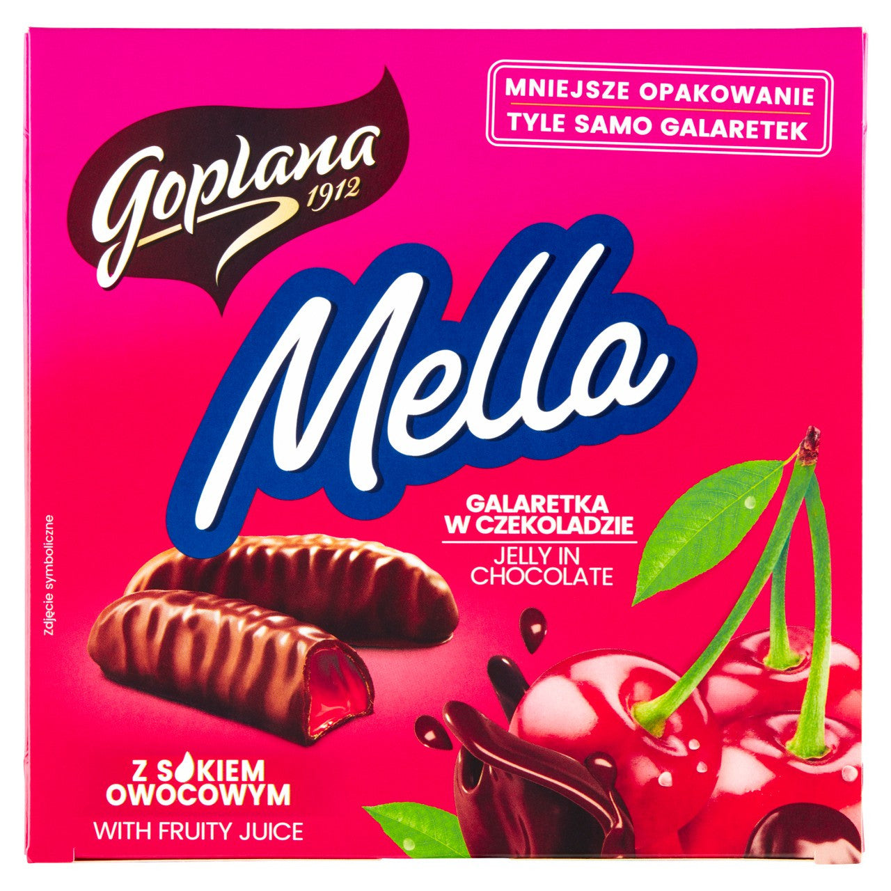 Goplana Mella - jelly in chocolate, cherry flavor, net weight: 6.7 oz