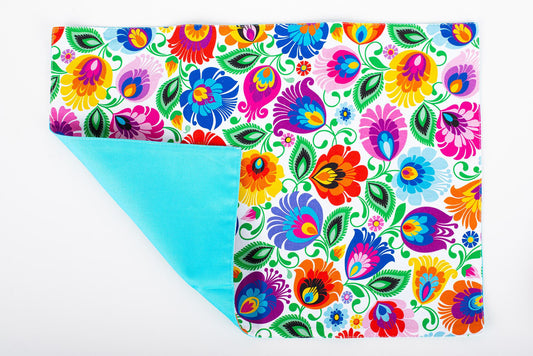 Folkstar - table pad - white Łowicz pattern