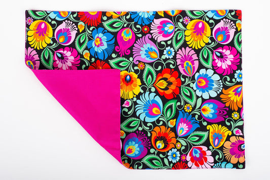 Folkstar - table pad - black Łowicz pattern