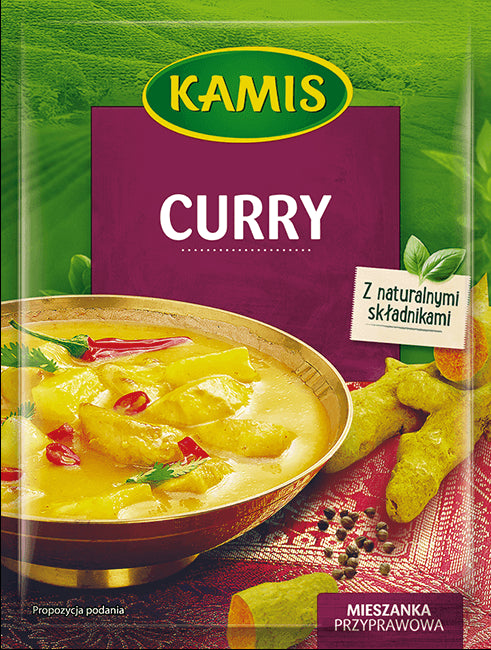 Kamis - curry powder, seasoning mix, net weight: 0,7 oz
