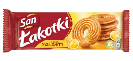 San Łakotki Maślane - crunchy butter-flavored biscuits, net weight: 5,93 oz