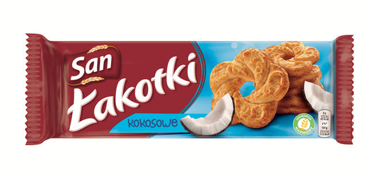 San Łakotki Kokosowe - crunchy biscuits with coconut flakes, net weight: 5,93 oz