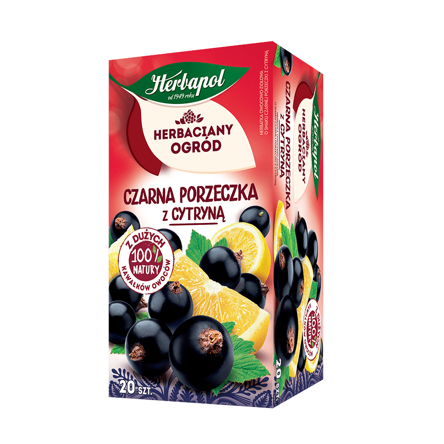 Herbapol Tea Garden – Black Currant with Lemon Flavored Fruit-Herbal Infusion 20 tea bags, Net weight: 1.90 oz (54 g)