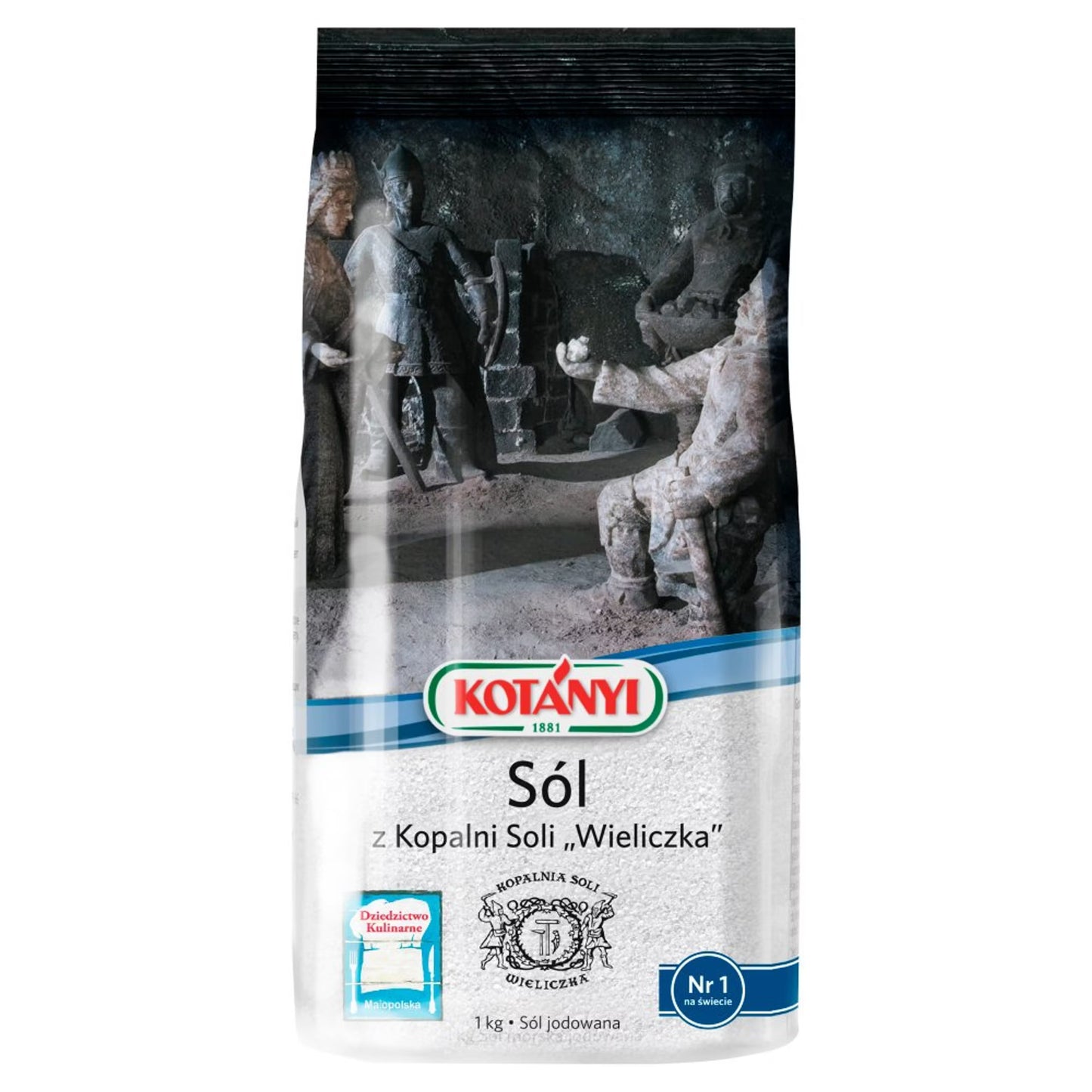 Kotányi - Wieliczka Iodized Rock Salt, net weight: 2.2 lb (1 kg)
