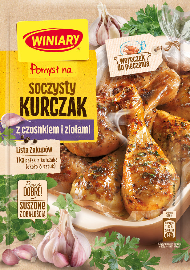Winiary Idea for… Juicy Chicken with Garlic and Herbs Seasoning Mix, Net Wt. 1.06 oz (30 g)