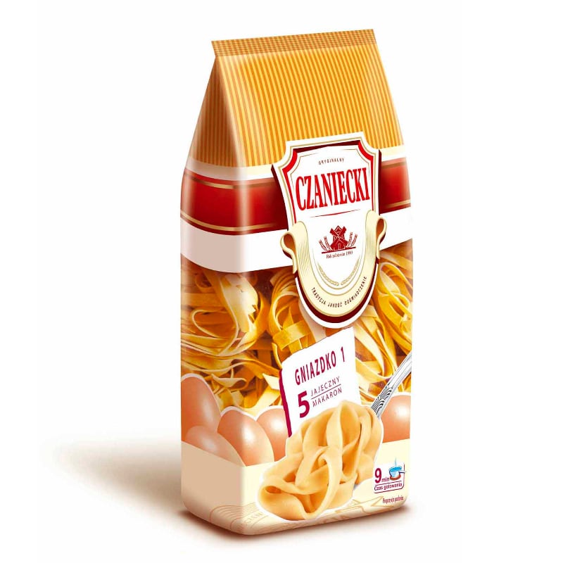 Czaniecki 5-Egg Nest Pasta No. 1 – Traditional Egg Noodles, Net Wt: 17.6 oz (500 g)