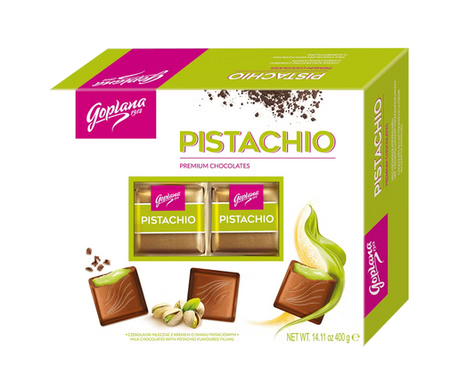 Goplana - Pistachio, premium chocolates, net wt.: 14.1 oz (400 g)