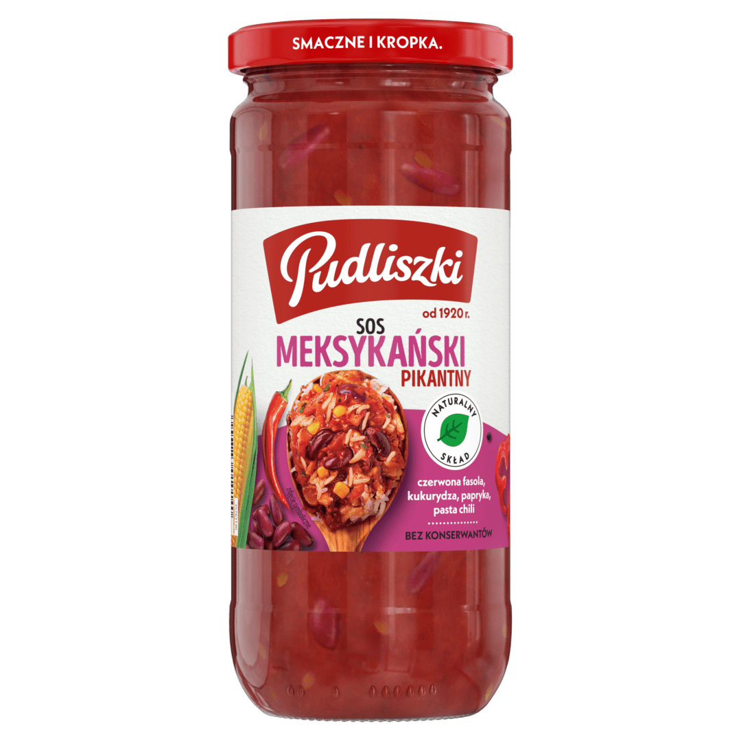 Pudliszki - Spicy Mexican-Style Sauce (“Meksykański Pikantny”), Net Weight: 16.93 oz (480 g)