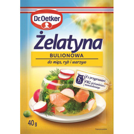 Dr. Oetker - Savory Aspic Gelatin Powder for Meat, Fish & Vegetables, Net Weight: 1.41 oz (40 g)