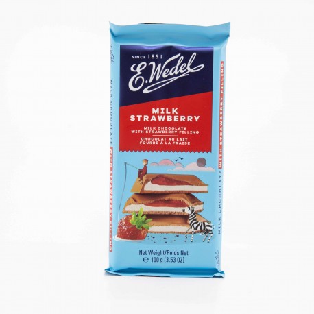 E. Wedel - milk chocolate with strawberry filling, net weight: 3.53 oz