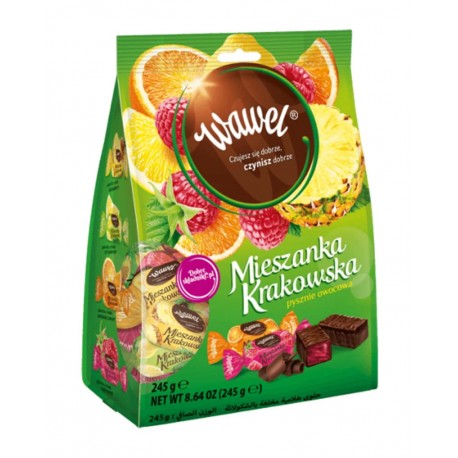 Wawel - fruit jellies in chocolate, net weight: 8.64 oz