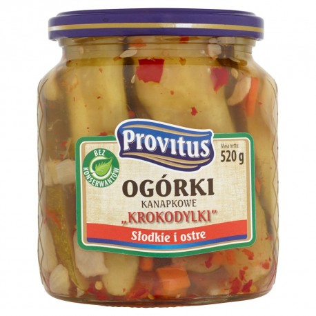 Provitus - sandwich pickles, sweet and spicy, net weight: 18,34 oz