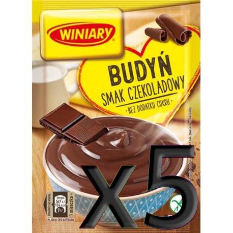 Winiary - sugar-free chocolate pudding, pack of 5, net weight: 6.7 oz