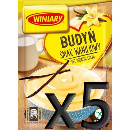 Winiary - sugar-free vanilla pudding, pack of 5, net weight: 6.17 oz