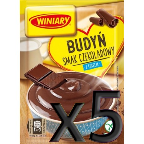 Winiary - chocolate pudding with sugar, pack of 5, net weight: 6.56 oz